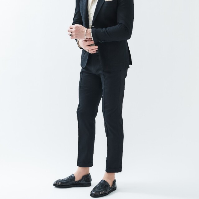 PUNTO JACQUARD JERSEY 1PLEATS PANTS (UNO) プント・ジャガード・ジャージワンプリーツパンツ(ウーノ)