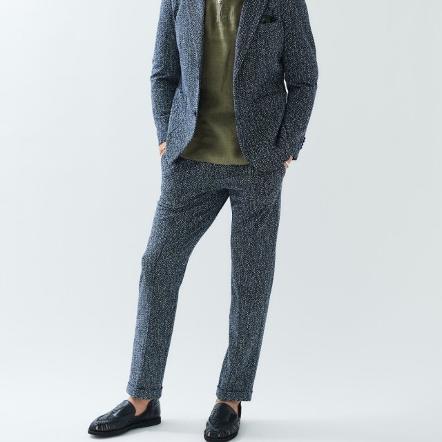 TRAMA PRINT 1PLEATS PANTS (UNO) トラーマ・プリントノープリーツパンツ(ウーノ)