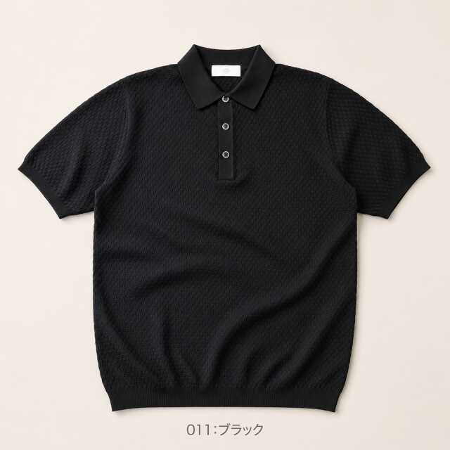 LEON別注 ブロックニットポロシャツ