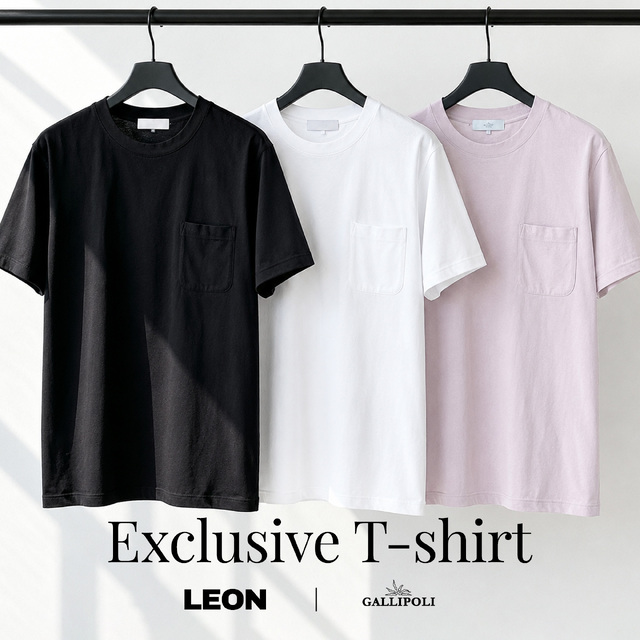 LEON別注 ポケット クルーネックTシャツ