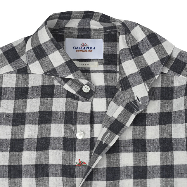 ALBINI/アルビニ チェック柄リネンシャツ MENS SHIRT GALLIPOLI