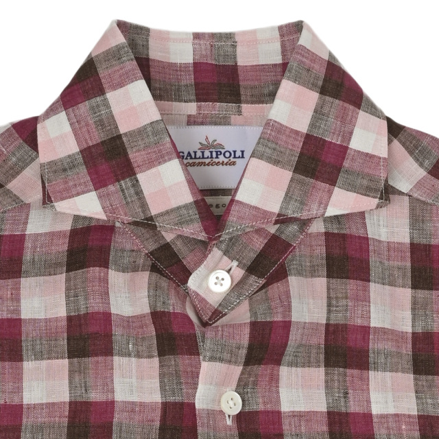 ALBINI/アルビニ チェック柄リネンシャツ MENS SHIRT GALLIPOLI