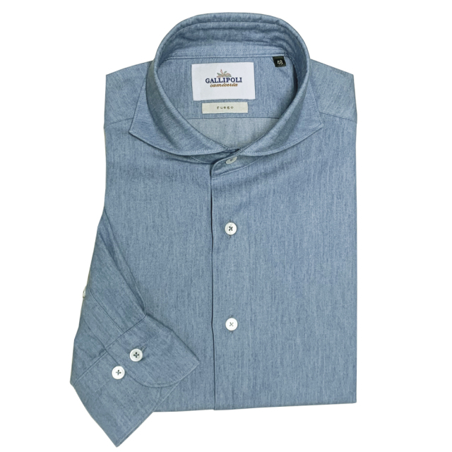 メンズ,シャツ,カジュアル,インディゴデニム,ドレスシャツ,デニムシャツ,長袖,日本製,カッタウェイ