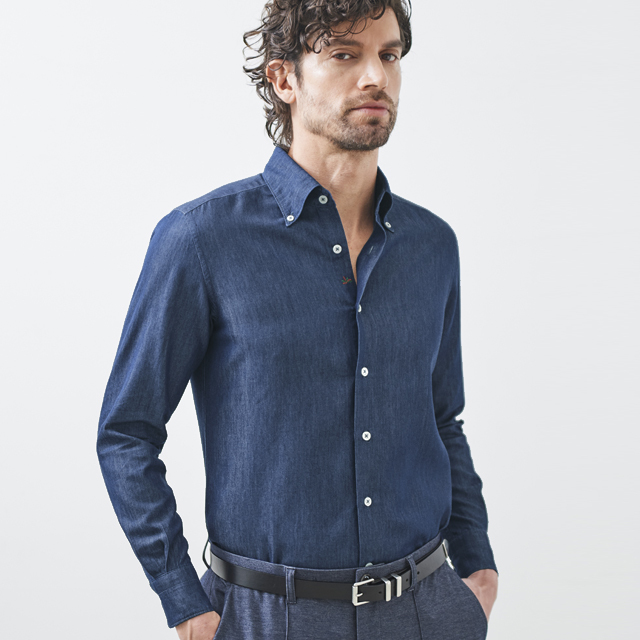 新色入荷】インディゴデニムドレスシャツ MENS SHIRT GALLIPOLI