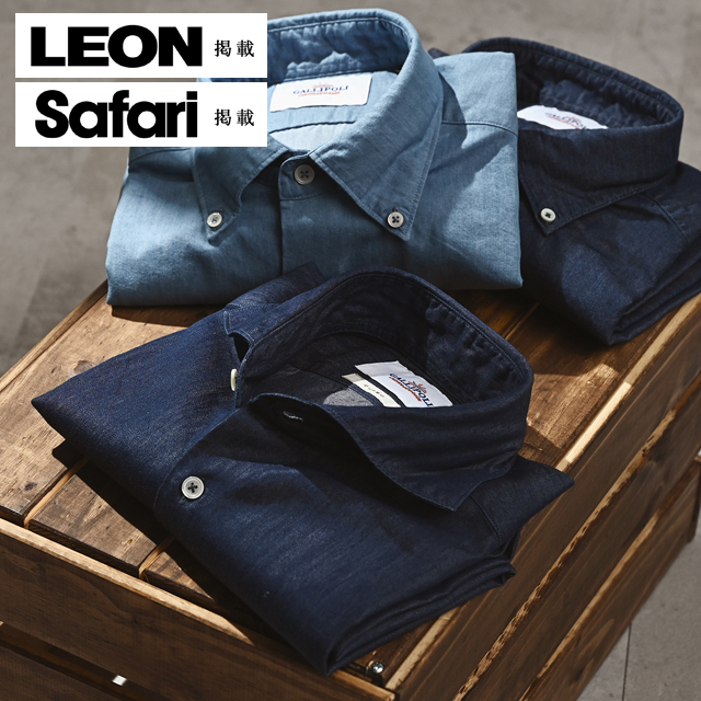 インディゴデニムドレスシャツ MENS SHIRT GALLIPOLI camiceria