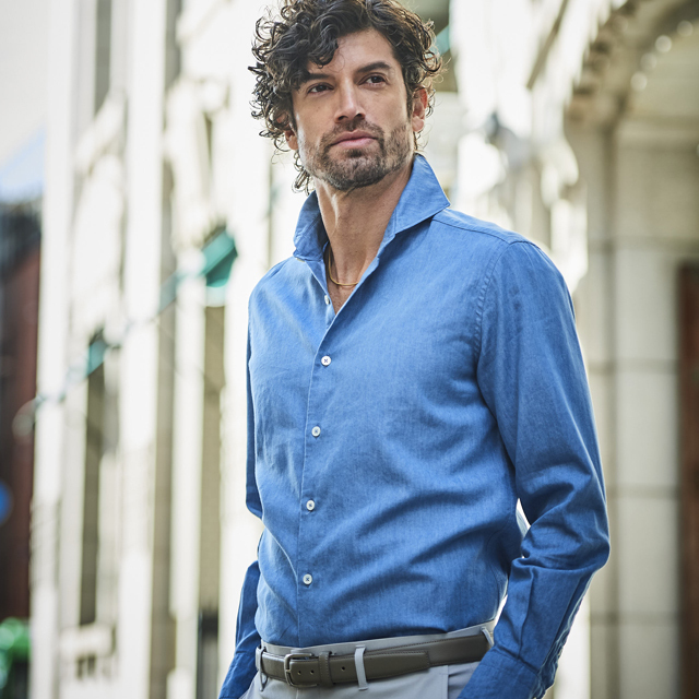 新色入荷】インディゴデニムドレスシャツ MENS SHIRT GALLIPOLI