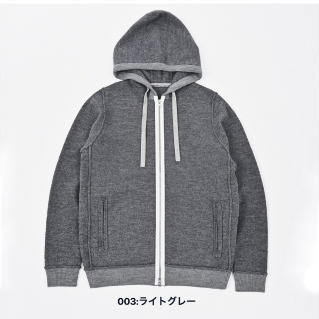 フェルトウールニットフーディ