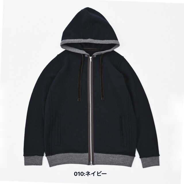 フェルトウールニットフーディ