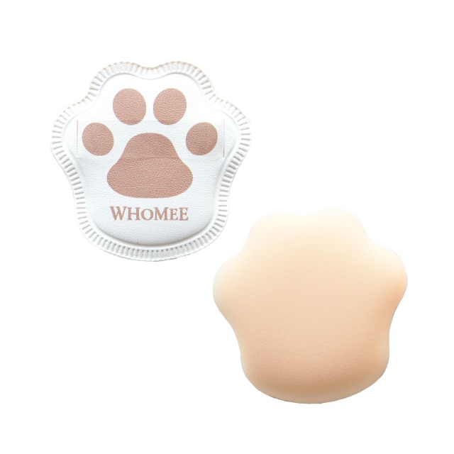 キュートにくきゅうファークッション ホワイト×ピンク 2個セット 肉球