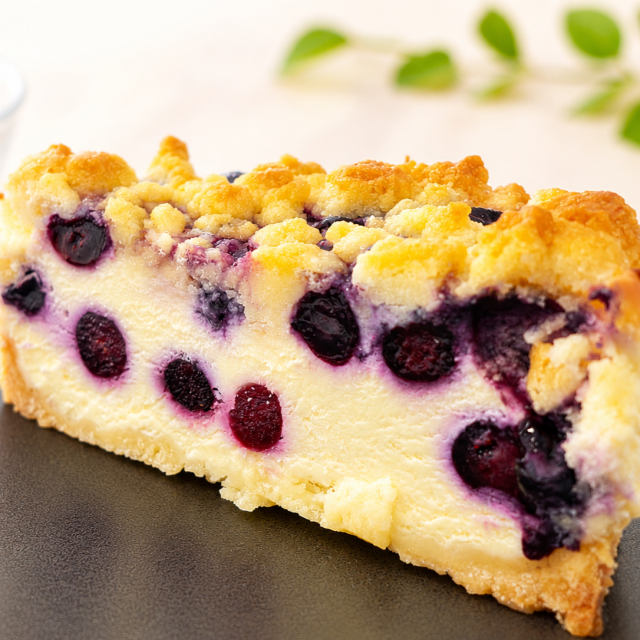 ブルーベリーチーズケーキの断面