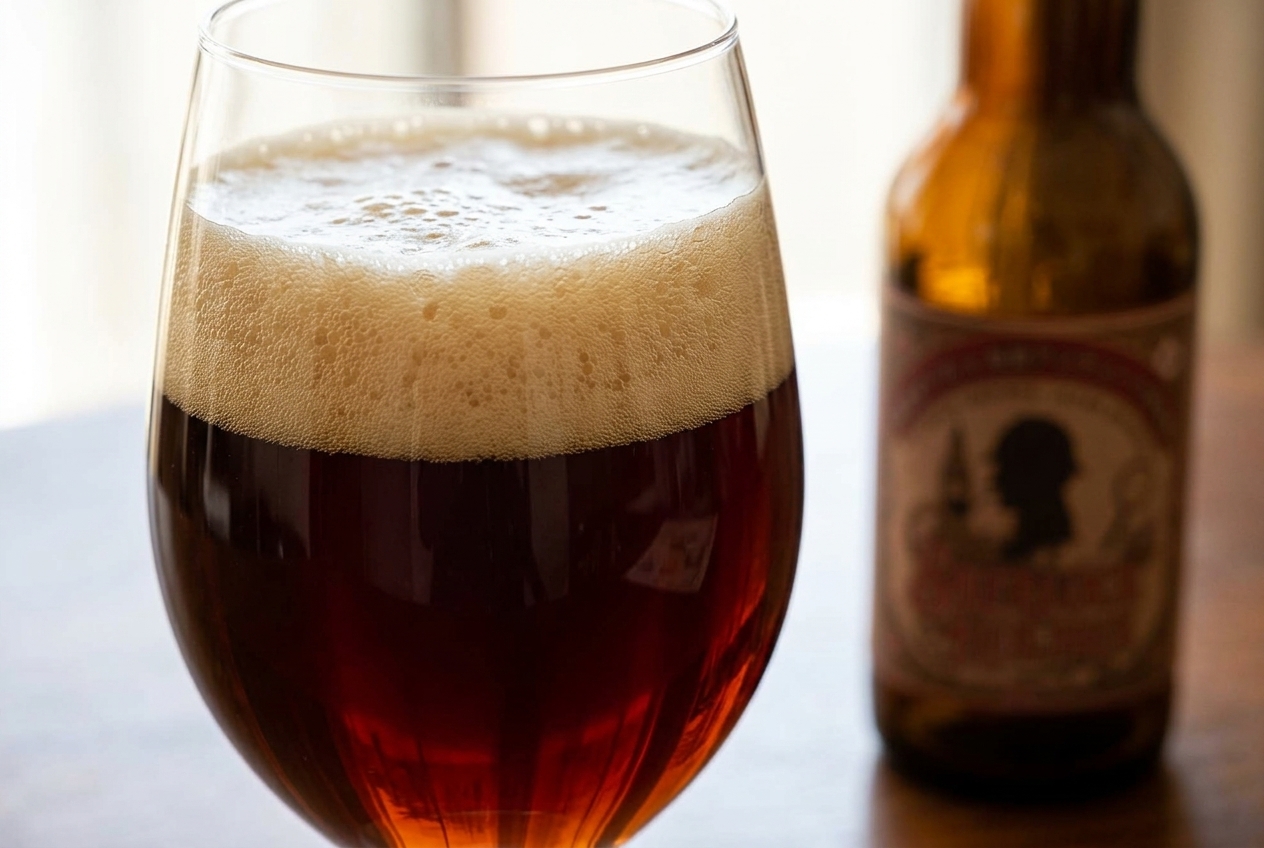モルトの香ばしさと深い褐色が特徴のSHビール(ブラウンエール)