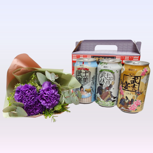 鎌倉ビール母の日ギフト2026カーネーションのフラワーアレンジメントと鎌倉ビール飲み比べセットクラフトビール