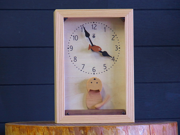 仔猫の時計（アクリルカバー付）