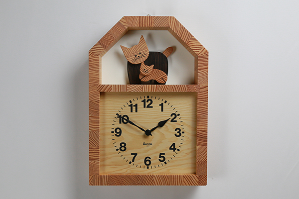 ネコの親子の時計