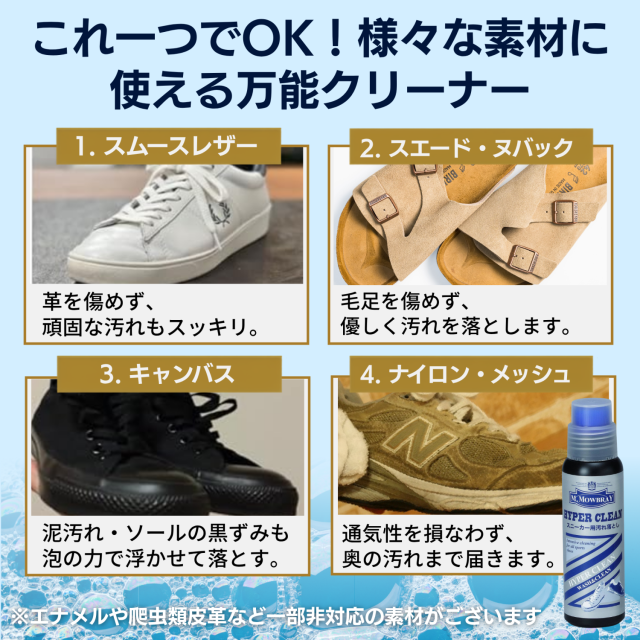 ブラシ付きスニーカー用汚れ落とし ハイパークリーン M.MOWBRAY公式