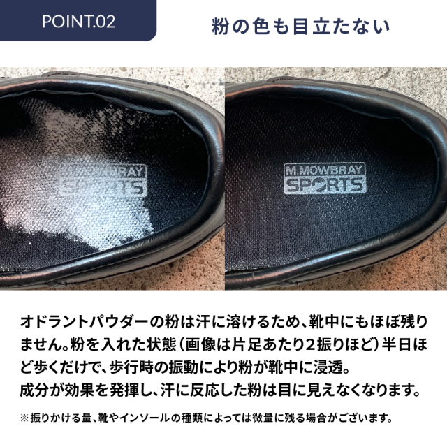 99.9%除菌、靴用消臭・除菌パウダー