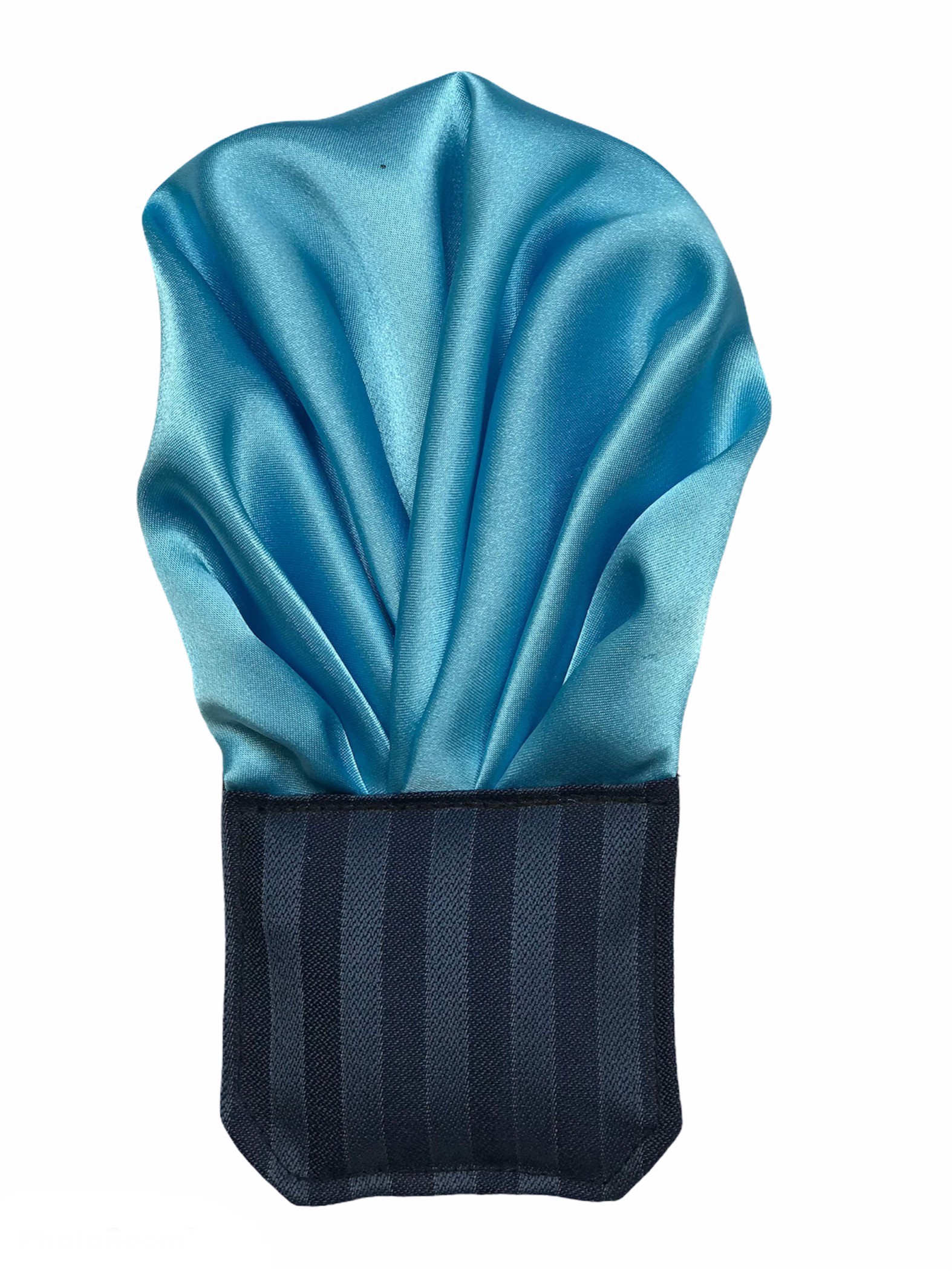 簡単チーフ　ターコイズ無地