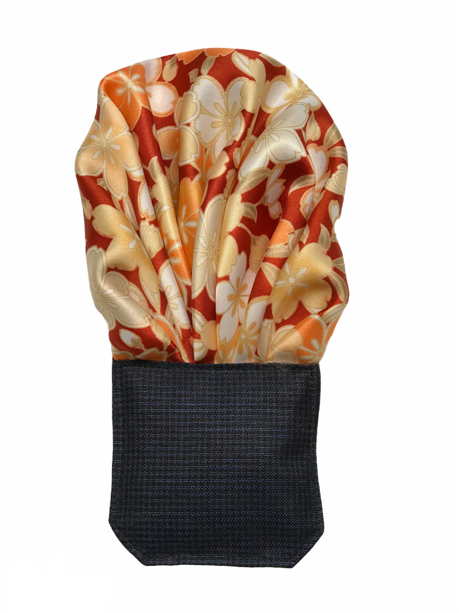 簡単チーフ　赤和柄