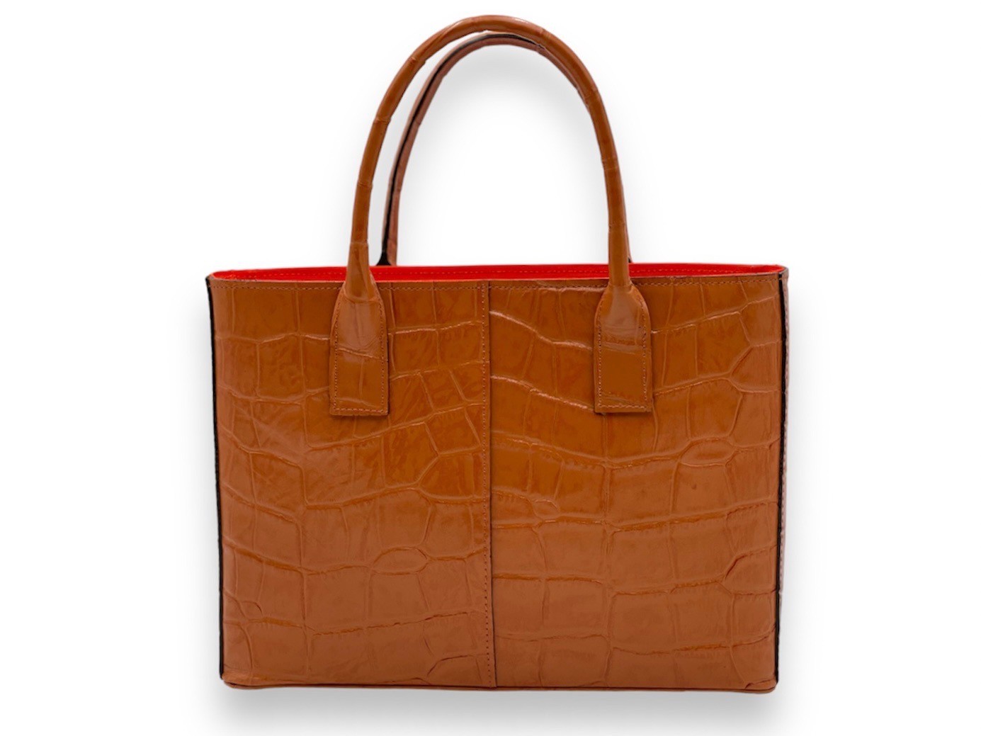 【一時品切中】クロコダイル柄トートバック M　オレンジ