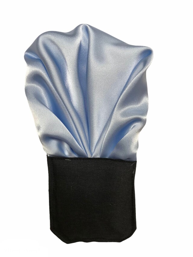 簡単チーフ　アクアブルー無地