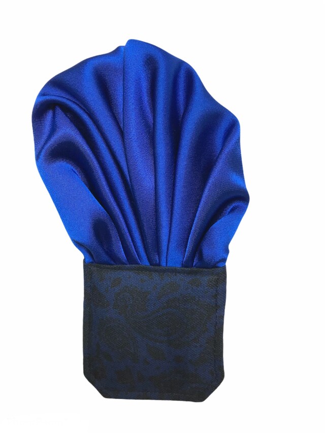 簡単チーフ　ブルー無地