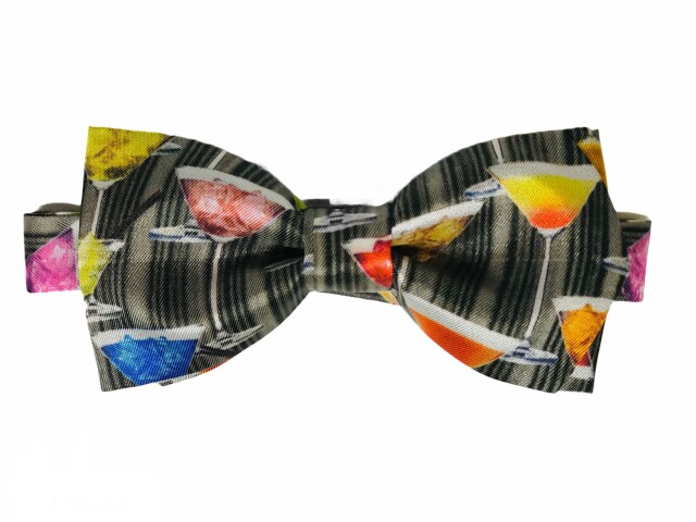 インポートシャンパン柄　蝶ネクタイ　