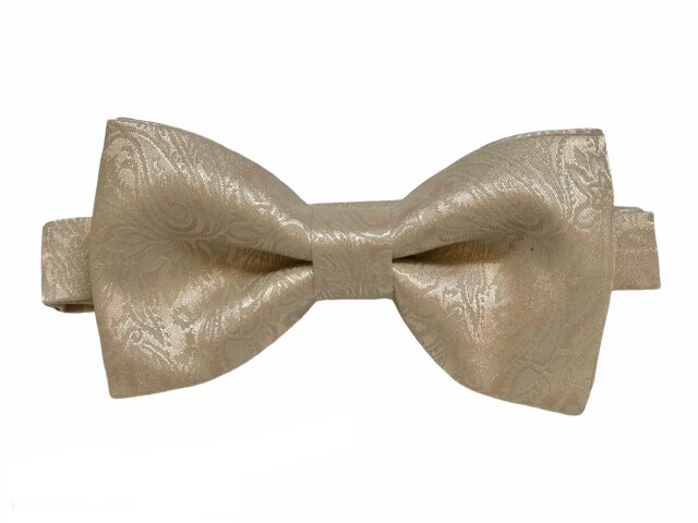 ペイズリーピンクベージュ　蝶ネクタイ　