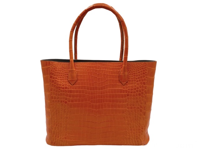 【ポロサス】　クロコダイルトートバック　オレンジ