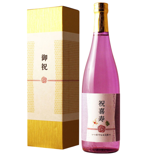 【即日出荷対応】喜寿祝い専用ラベル 金箔入り酒粕焼酎 1800ml