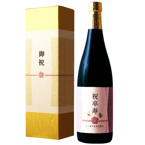 【即日出荷対応】卒寿祝い専用ラベル 金箔入り黒瓶焼酎 720ml