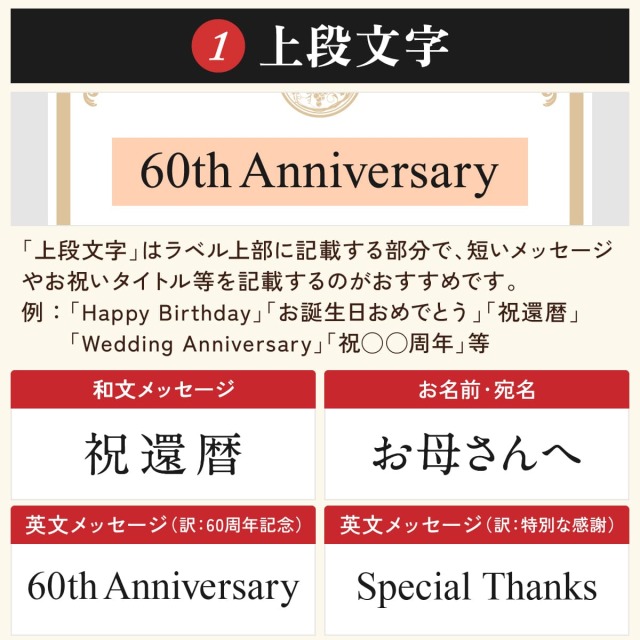 還暦祝い上段文字