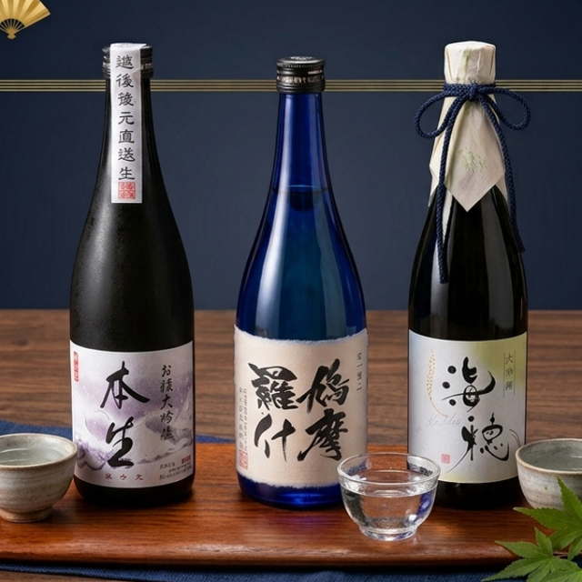 飲み比べ高級日本酒セット【酒は百薬の長 松】720ml×3本セット（大吟醸 お福本生、大吟醸 海穂、純米大吟醸 鳩摩羅什）