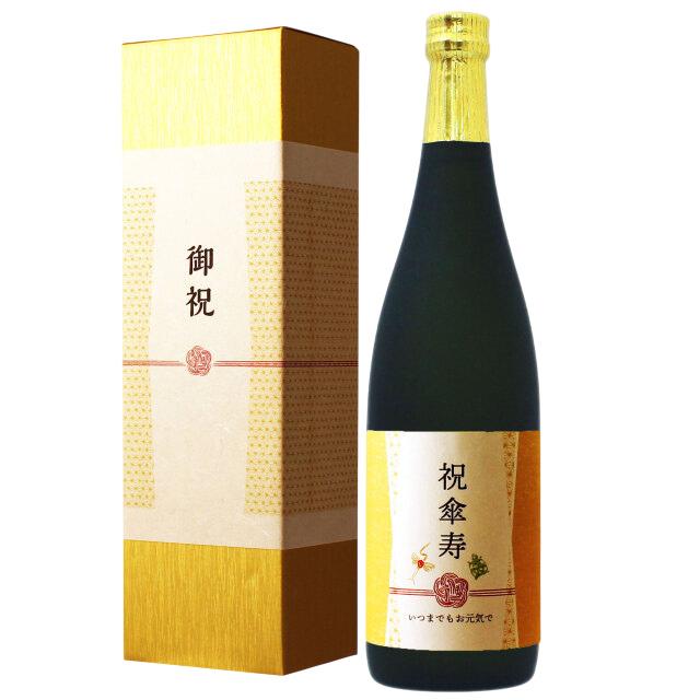 【即日出荷対応】傘寿祝い専用ラベル 金箔入り 黒瓶日本酒 720ml