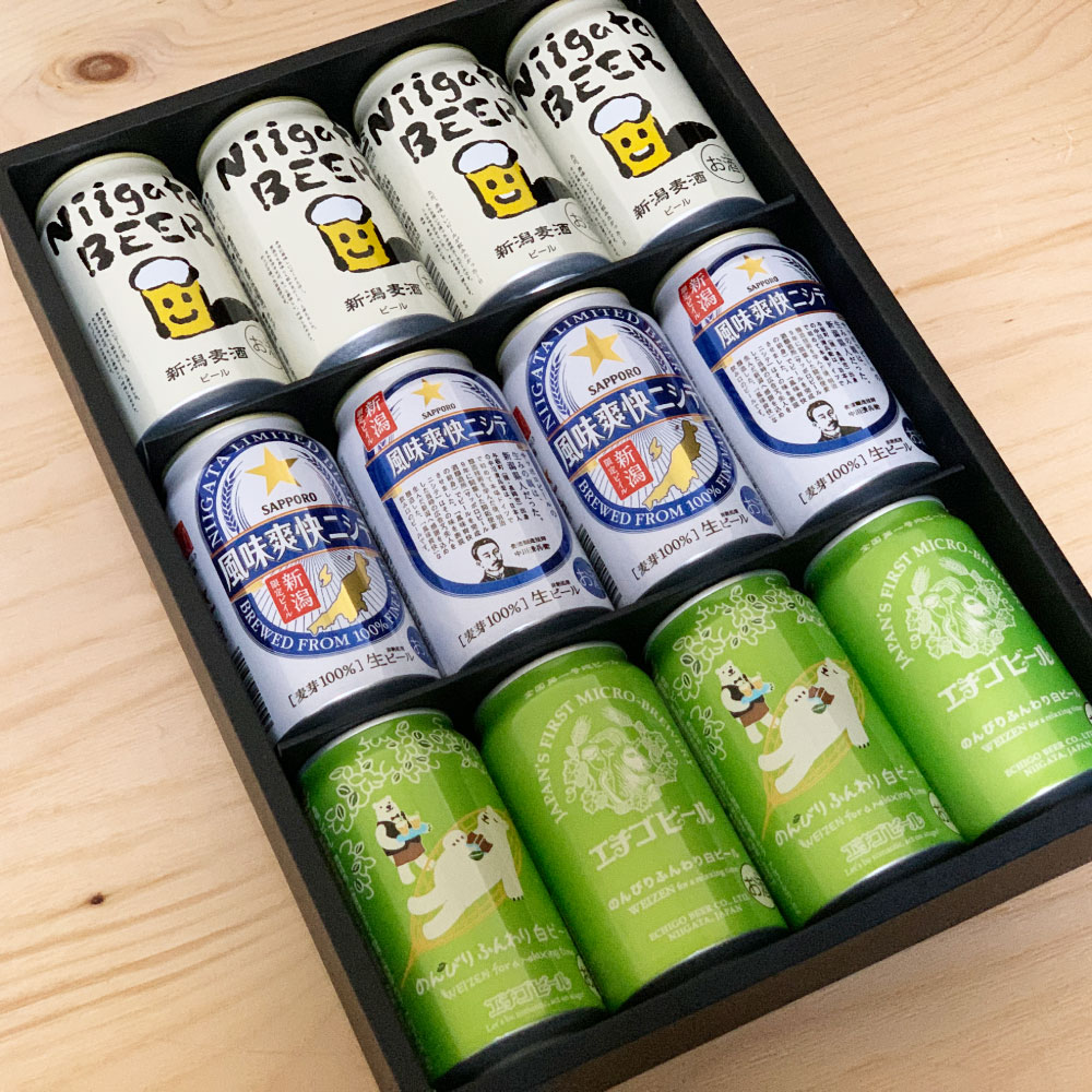 クラフトビール飲み比べ 【風味爽快ニシテ 新潟麦酒 エチゴビール白】350ml 12本セット