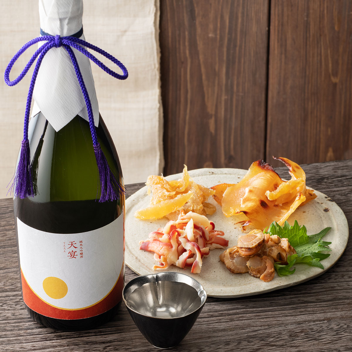 ［産直新潟県］ 純米大吟醸【天宴】720ml×清酒漬け珍味４種セット 【化粧箱入り】