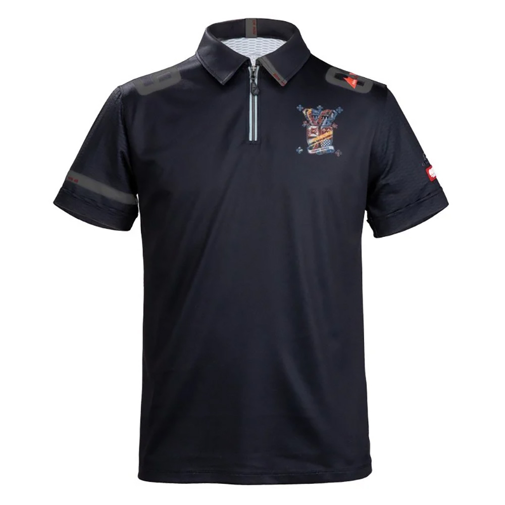 【生産終了】[Pandani]DARKER"NINE ALL" ZIP-Poloユニフォーム（ブラック×グレー）