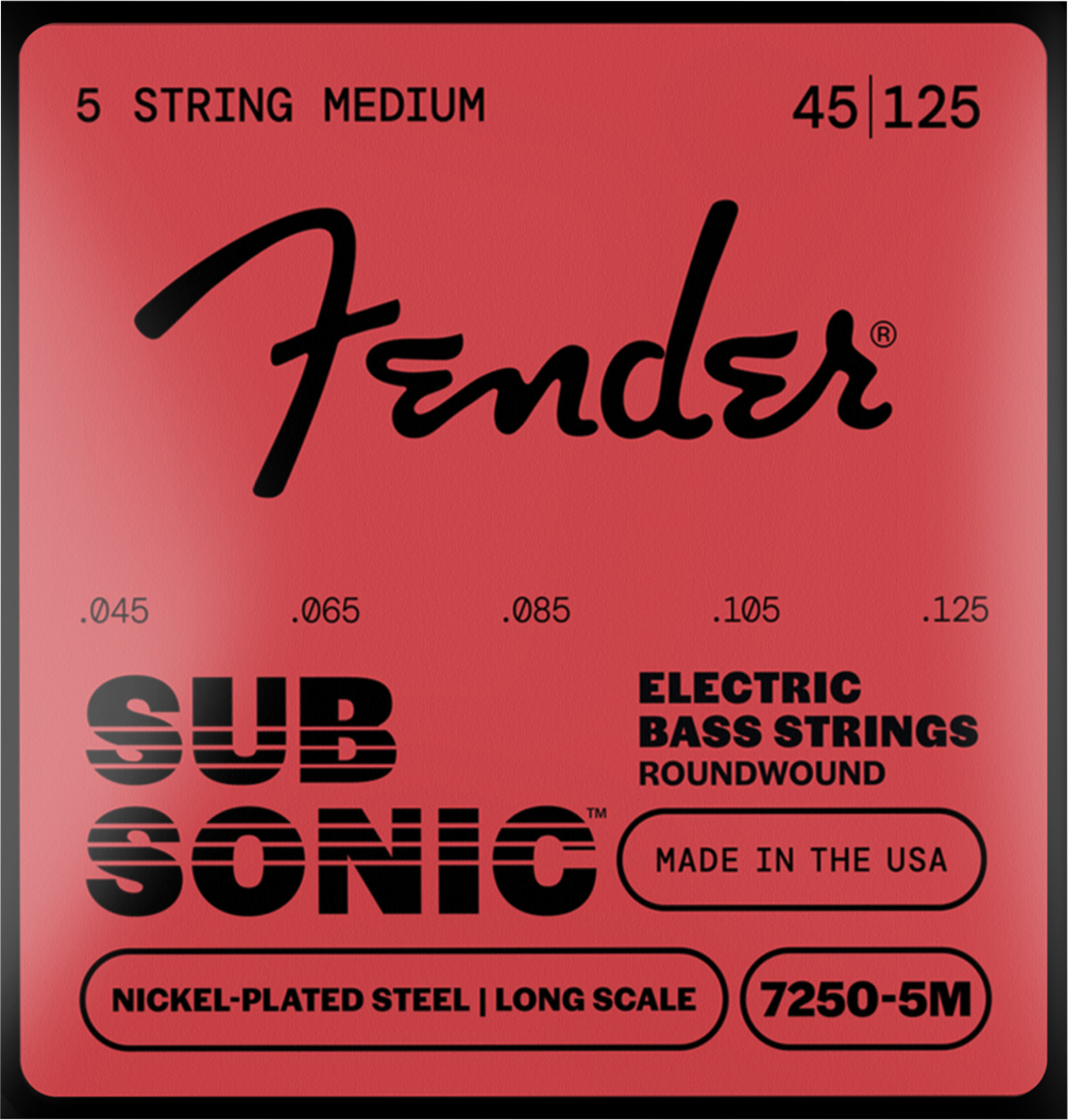 Fender/7250 Bass Strings Nickel Plated Steel Long Scale 7250-5M .045-.125 Gauges (5)【在庫あり】