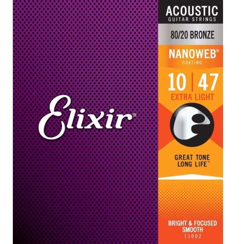 Elixir/11002 NANOWEB アコースティックギター弦 10～47【エリクサー】【ブロンズ】【お取り寄せ商品】