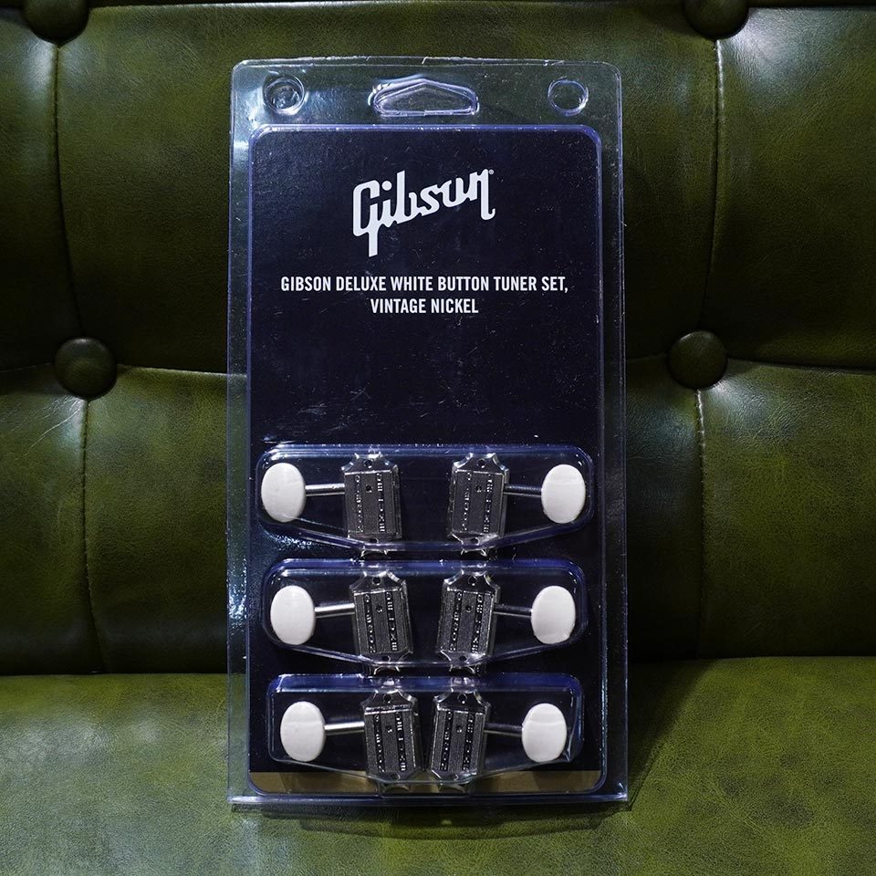 Gibson/PMMH-060 Deluxe White Button Tuner Set， Vintage Nickel【在庫あり】