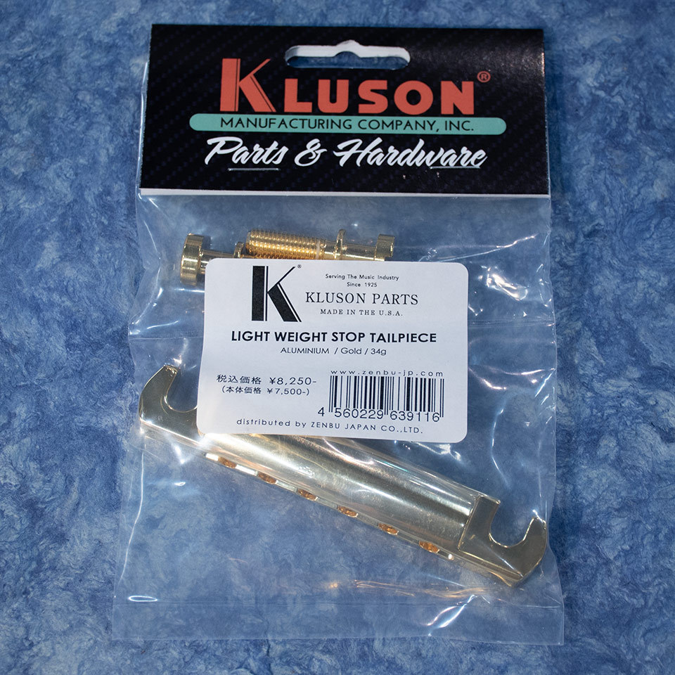 Kluson/VINTAGE LIGHT WEIGHT STOP TAILPIECE ALUMINUM GOLD【アルミテイルピース】【鉄製スタッド付き】【在庫あり】