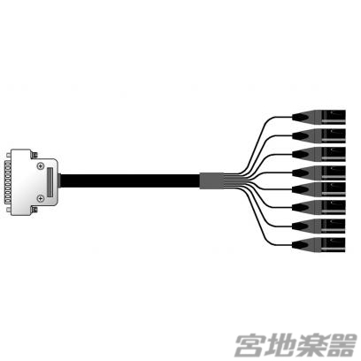 Mogami/2932 8ch Dsub25-XLRM 1m【手回しロングインチネジ】【在庫あり】