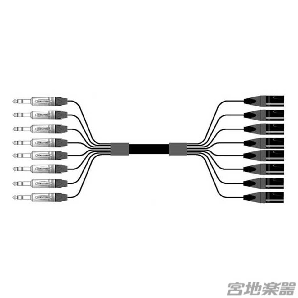 Belden/8ch XLRM(オス)-TRS(NEUTRIK) 変換ケーブル 7m マルチチャンネルケーブル【受注生産品】