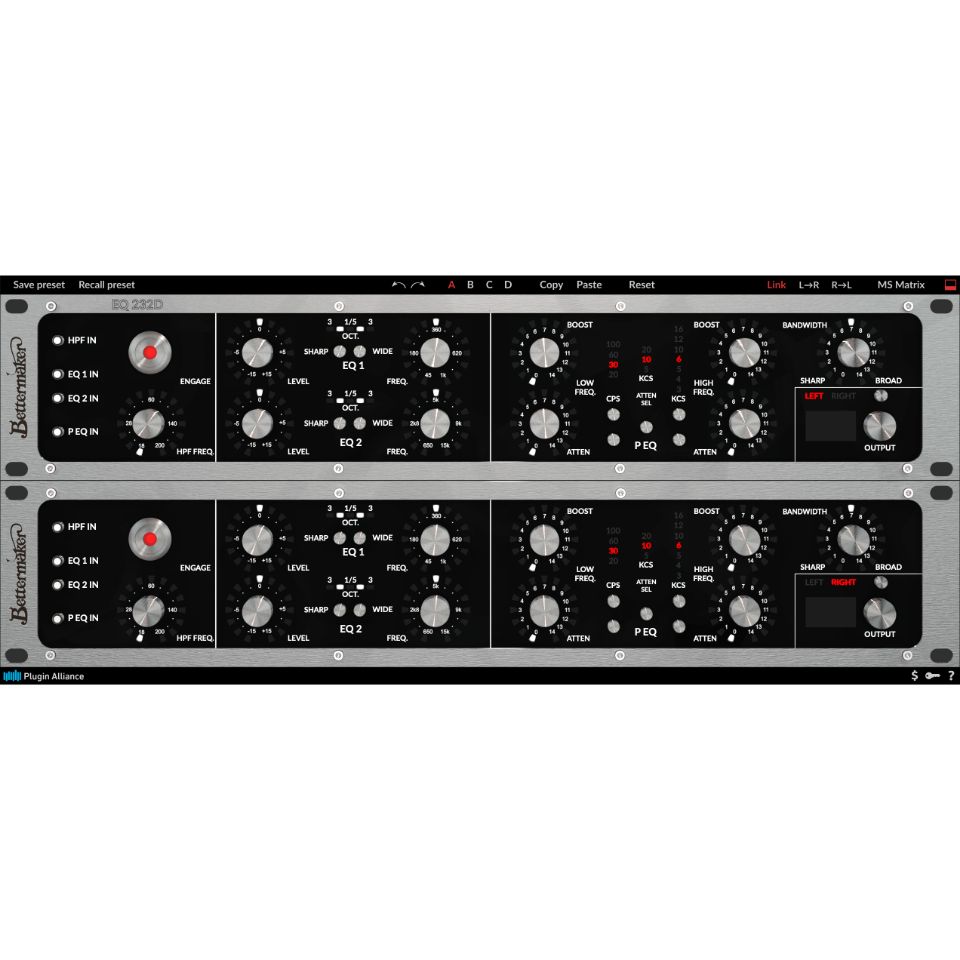 Plugin Alliance/Bettermaker EQ232D【～05/31 期間限定特価キャンペーン】【オンライン納品】【在庫あり】