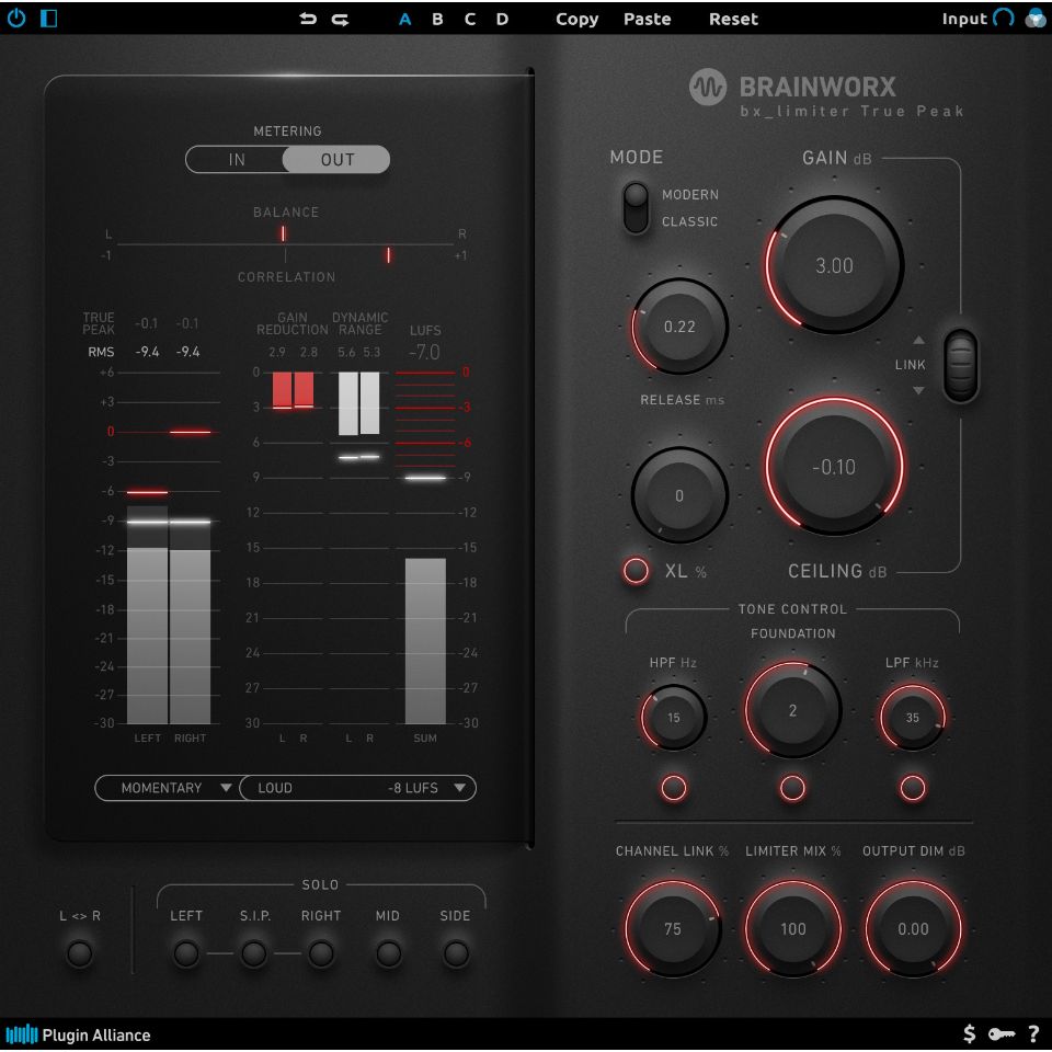 Plugin Alliance/Brainworx bx_limiter True Peak【～05/31 期間限定特価キャンペーン】【オンライン納品】【在庫あり】