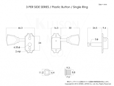 Kluson/Kluson Deluxe 3 per side / PB / Nickel / No Letter【在庫あり】