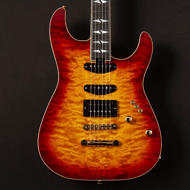 エレキギター クワルツメイプル レッド/イエロー Kz Guitar Works/SS-1 Custom Cherry Burst【在庫あり】