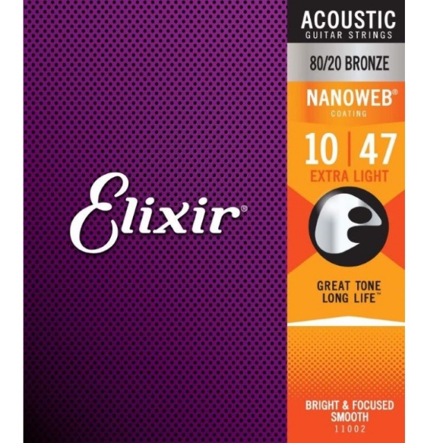 Elixir/11002 NANOWEB アコースティックギター弦 10～47