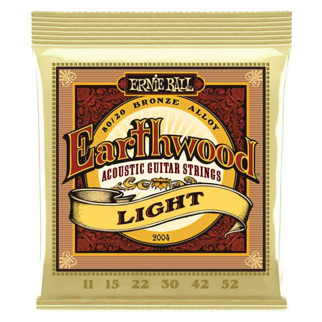 ERNIE BALL/2004 LIGHT EARTHWOOD 80/20 BRONZE ACOUSTIC GUITAR STRINGS 11-52【在庫あり】