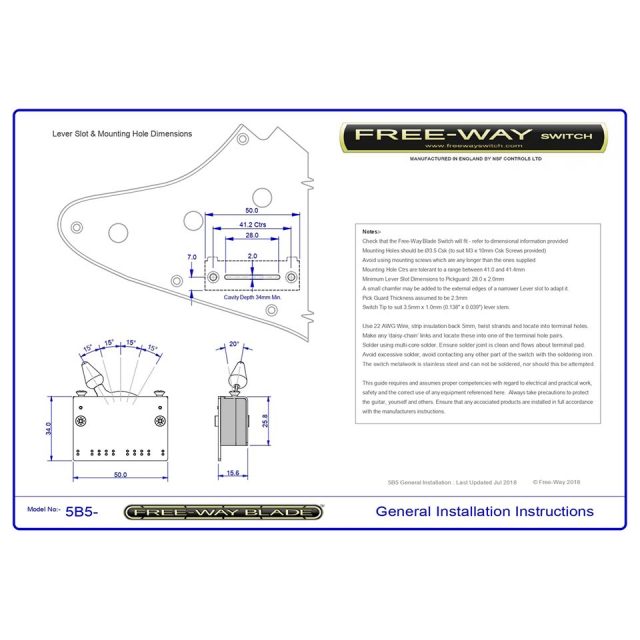 Freeway Switch/5B5-01(SSS & HSS用)【レバースイッチ】【お取り寄せ商品】