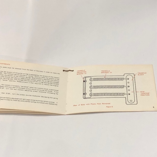 Fender/1970sトレモロアーム・スプリング&取り扱い説明書【中古